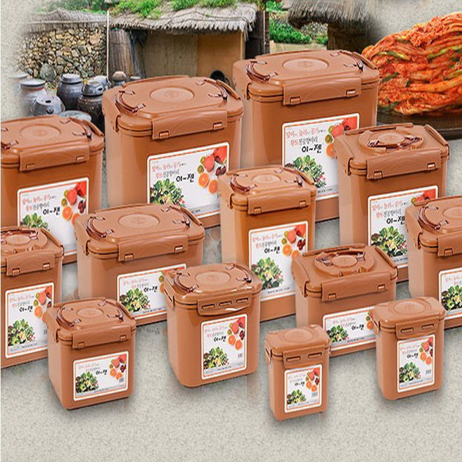 이젠 황토 진공 항아리 밀폐 사각 누름독 12종 매실 오이지 김치 절임 반찬 누름통, 8.2L, 1개