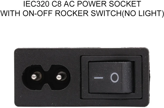 IEC320 C8 메인 AC 전원 소켓 전기 플러그 커넥터 소켓 ON OFF 로커 스위치 AC250V 2.5A CCC CE 1 개, 01 미국 플러그, 05 GDPS0034-B