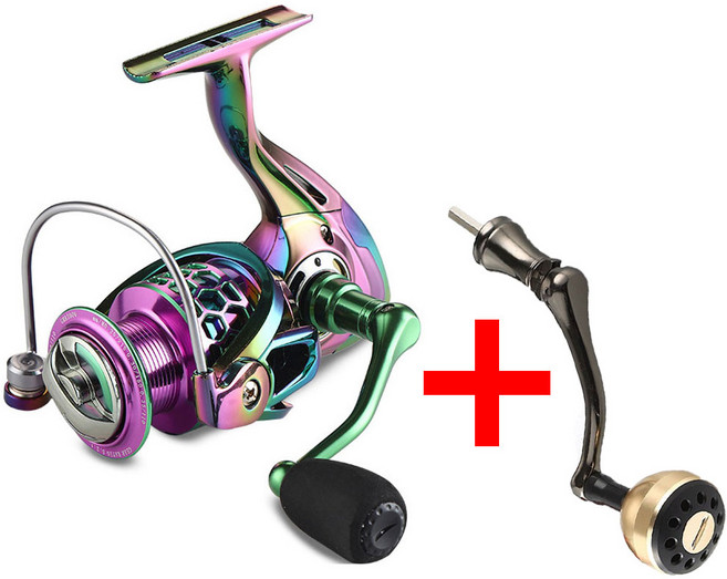 중상급자용 3세대 초경량 스피닝릴+파워핸들 바다 민물 원투낚시릴 루어낚시릴, 파워핸들 중형 골드+, GMR3000