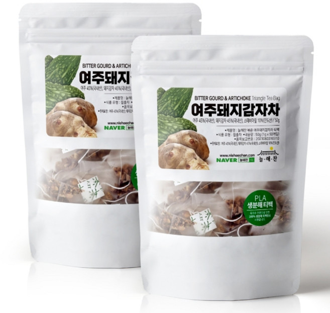 늘해찬 볶은 여주돼지감자차 티백 삼각티백 대용량 생분해티백, 1g, 50개입, 2000개