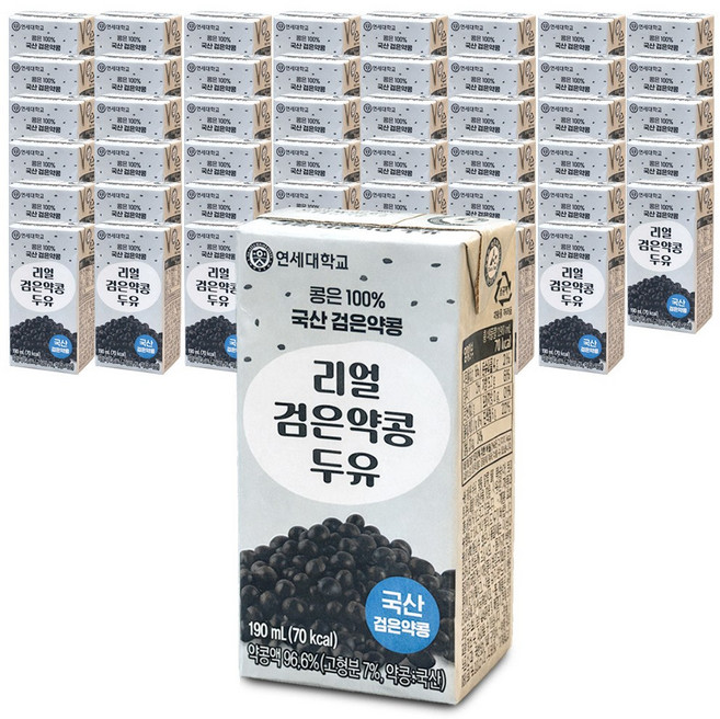연세두유 리얼 검은약콩 두유, 48개, 190ml