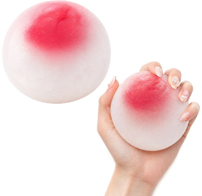 굿즈라이프 뭉클볼 쫀득 말랑이 스트레스볼 스퀴시, 1개, 120g, 딸기뭉클