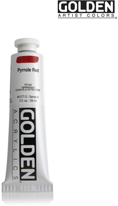골든 아크릴물감 헤비바디 60ml S8 Pyrrole Red