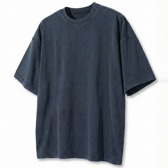 탑보이 남녀공용 피그먼트 스톤 워싱 오버핏 반팔 티셔츠 (TC034)