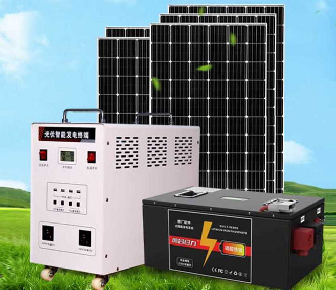 태양광 발전 시스템 220v 올인원 고출력 패널 풀세트, 1개, 1000W 태양광 발전 시스템 전체 세트