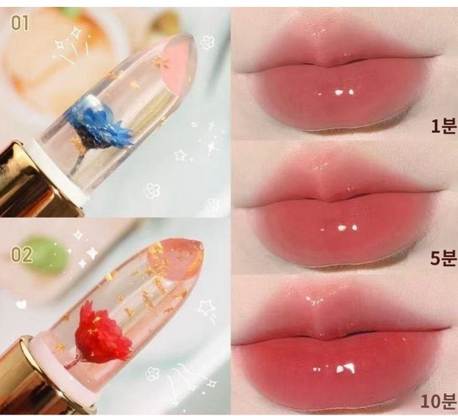 변색 지속력 좋고 꽃송이 컵에 안 묻는 온도감응 변색 립스틱립밤, 01블루히메, 1개