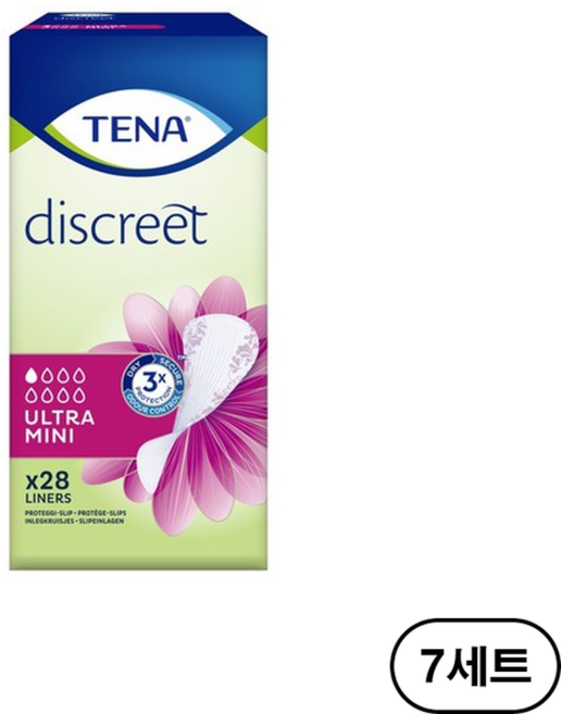 테나 레이디 울트라 미니 28매 성인기저귀 요실금패드, 28개입, 7개