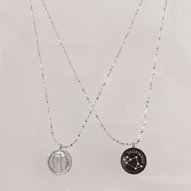 [써지컬스틸] 행운의 별자리 원형 목걸이 (2color 12종류)