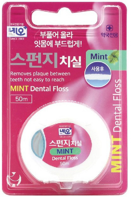 네오 스펀지 치실 민트 50m 3개, 1개입