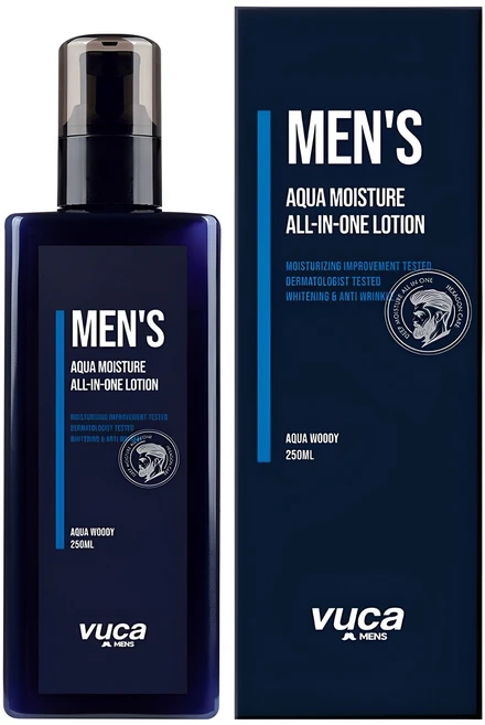 뷰카 남성용 아쿠아 모이스처 올인원 로션 아쿠아 우디향, 250ml, 1개 - 쿠팡