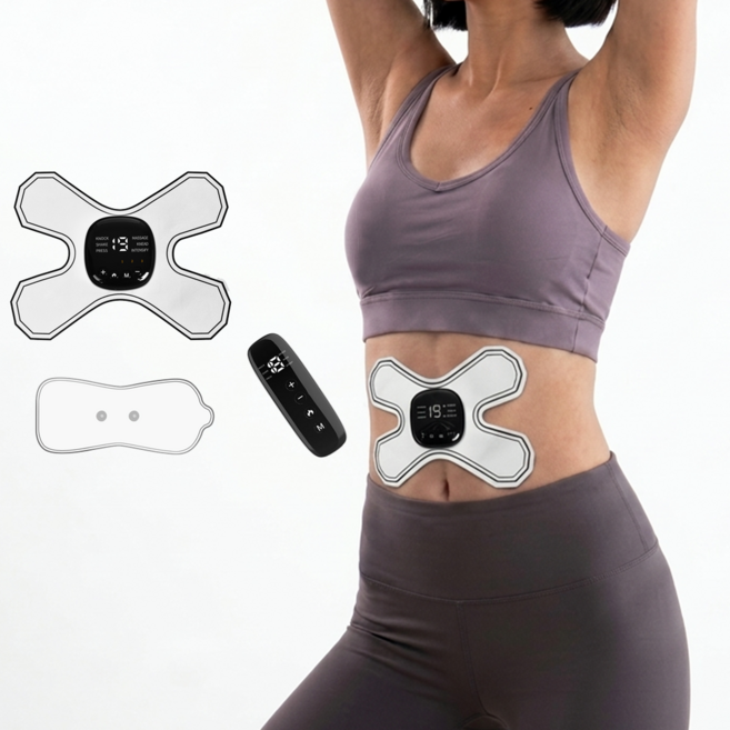 OULUOQI 저주파 마사지기 패드 EMS/TENS 무선 미세전류 마사지기 근육통 완화/근육 뭉침 풀기/온열 혈액순환, 화이트, KRX004