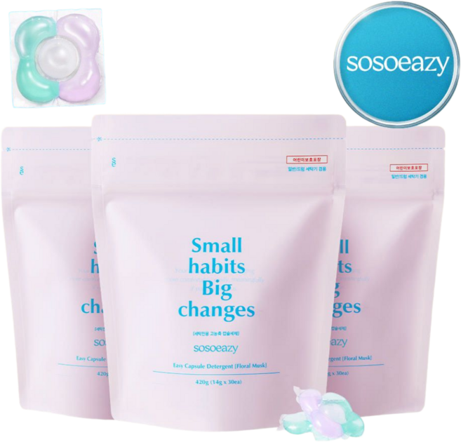소소이지 이지 캡슐 세제 플로럴 머스크, 3개, 30개입