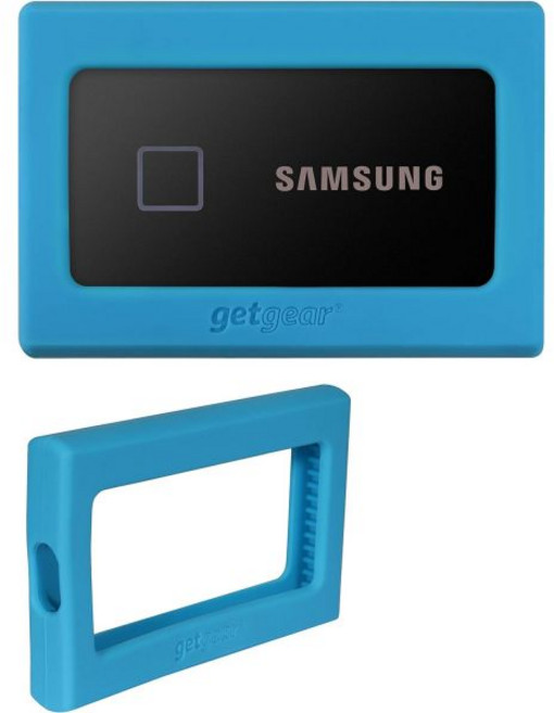 겟기어 실리콘 범퍼 삼성 T7 터치 포터블 SSD 1TB 2TB 500GB USB 32 강력한 충격 흡수 미끄럼 방지 블랙, Sky Blue