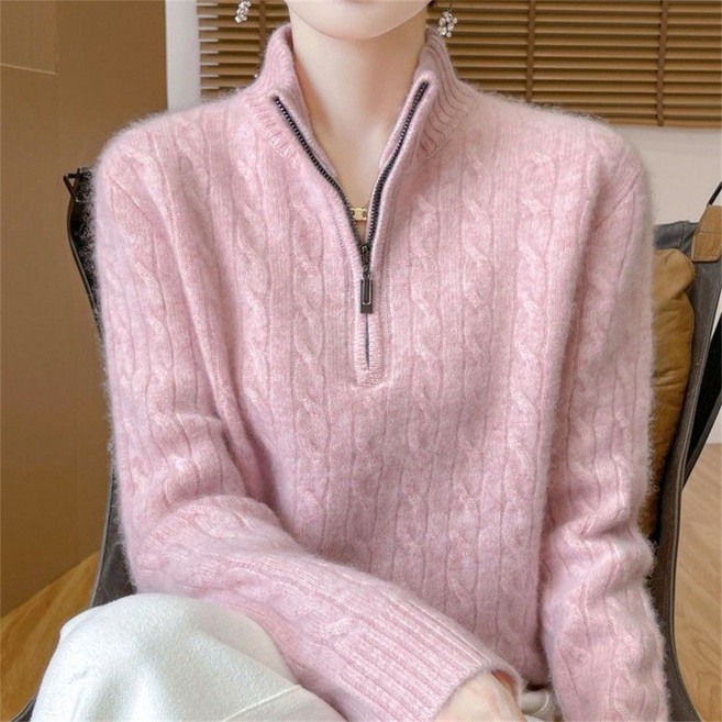 TKX 니트 여성용 고급스러운 집업 니트 스웨터 따뜻한 가을 겨울 니트웨어 패션 K51