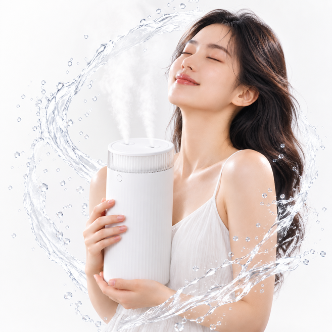 8위 - 미니 가습기 가습기 미니가습기 사무실 침실용 가습, 화이트, 1.25L