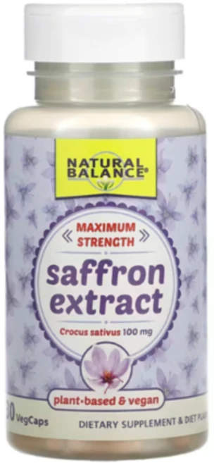 내추럴밸런스 사프란 추출물 맥시멈 스트렝스 100mg 30 베지 캡슐, 1개, 30정 - 쿠팡