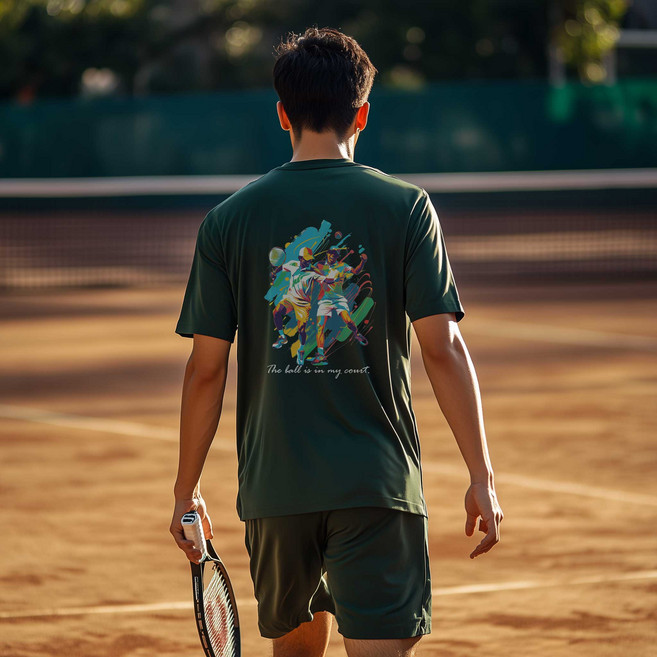 테니스 그래픽 기능성 드라이 티셔츠 / 흡한속건 여름 반팔 S~2XL / 커플룩 단체복 운동복