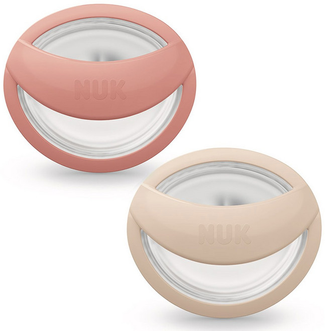 누크 마미필 실리콘 노리개젖꼭지, S1 (0~9개월), 블러쉬 + 샌드스톤, 1세트