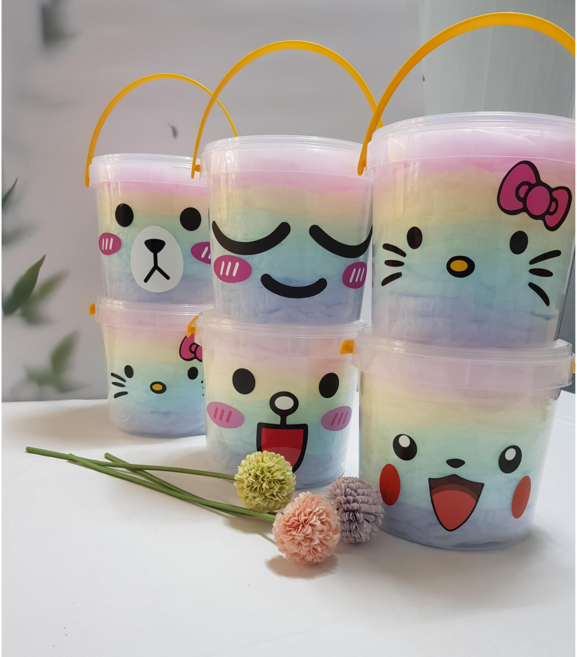 꿈꾸는솜사탕 무지개솜사탕 생일 행사 답례품, 큰통솜사탕, 4개, 1.5L