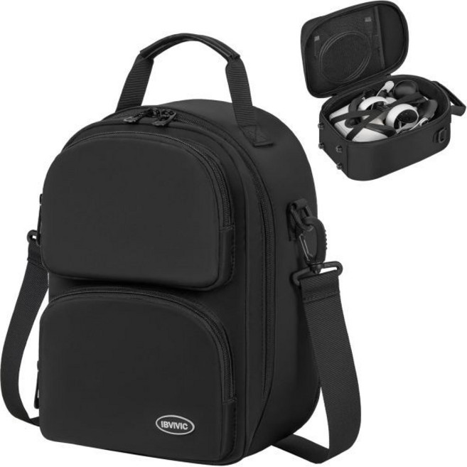 오큘러스 퀘스트 2메타 3퀘스트 3S 하드 케이스 프로 헤드셋 터치 컨트롤러 액세서리 휴대용 저장 블랙, 검정