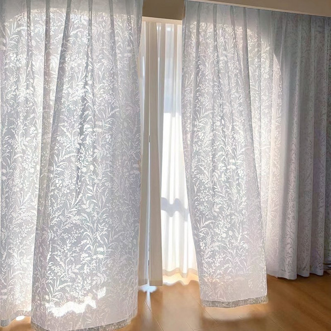 아일렛형 1+1 고급 트리 레이스 커튼 거실 커텐