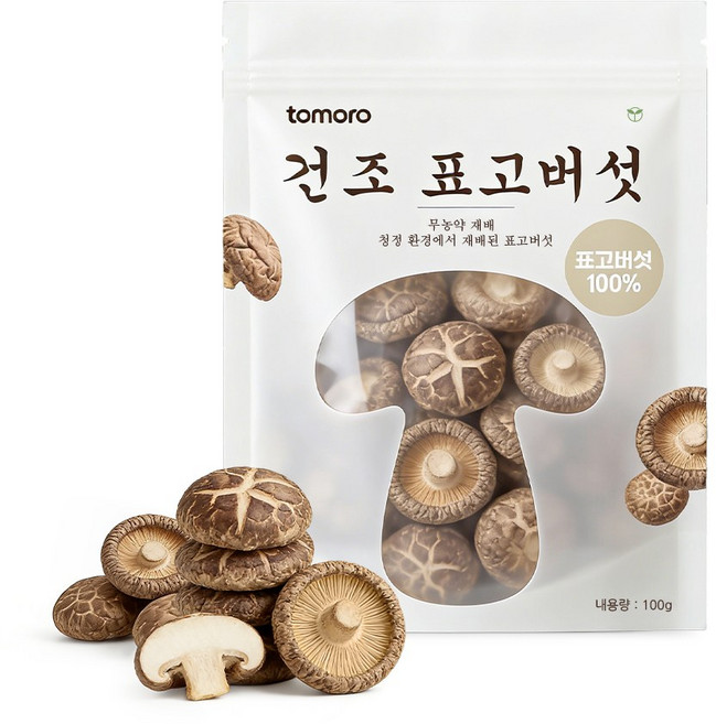 tomoro 건표고버섯 원목재배 고산 자연건조 표고버섯/화고버섯, 1개, 100g 화고버섯 4-5cm
