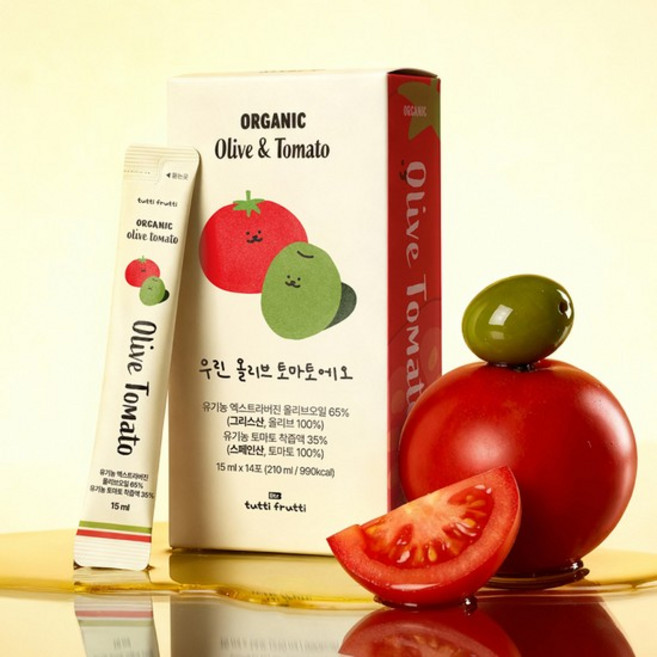 뚜띠프루티 올토샷 유기농 엑스트라버진 공복 올리브오일 스틱 올리브 토마토샷, 1, 15ml