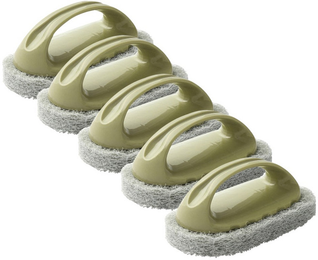 다나몰 수세미 주방 화장실 욕실 타일 핸들 다목적 그린, 1세트, 5개