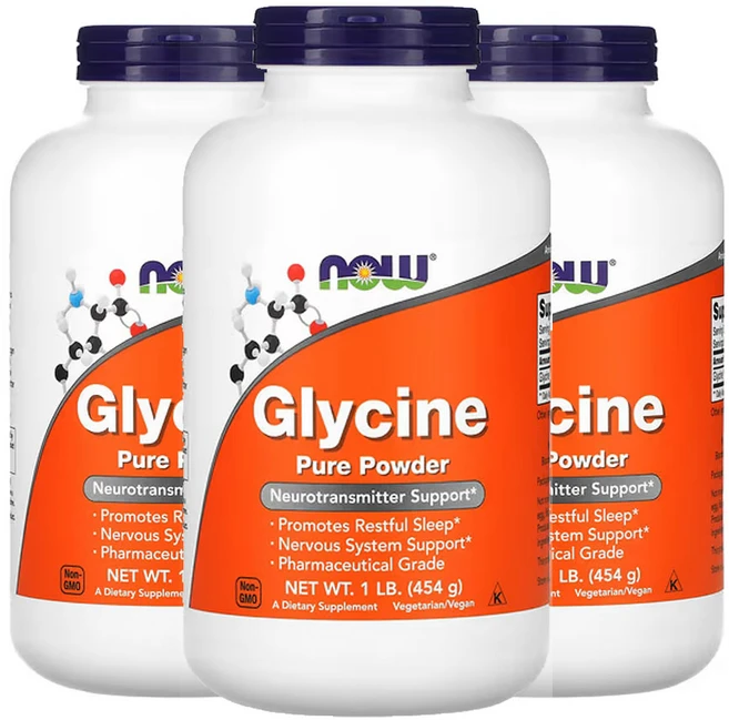 2+1 나우푸드 글리신 파우더 454g 글라이신 아미노산 Glycine 분말 가루, 3팩 - 쿠팡