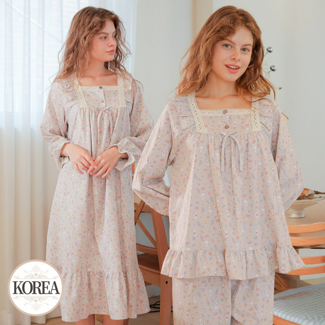 여성 원피스 잠옷 홈웨어 라일락(25F362_362-1)