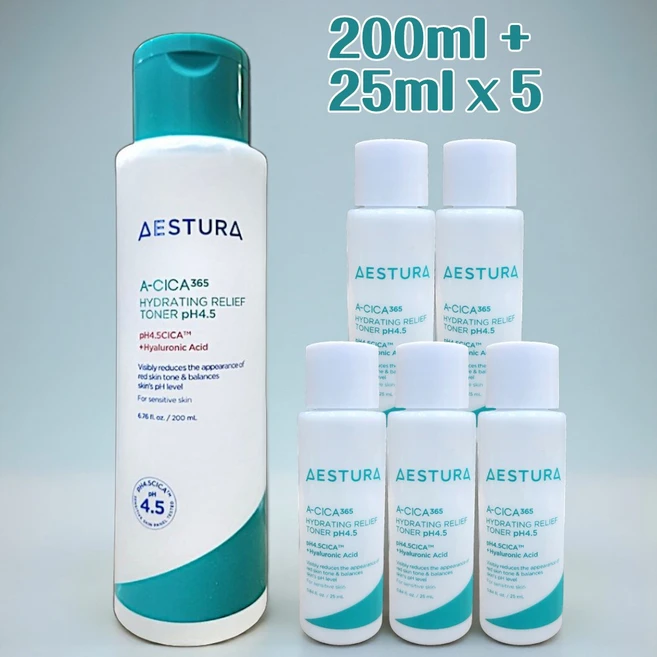 에이시카 365 수분 토너 pH4.5 200ml + 25ml x 5개, 1개 - 쿠팡