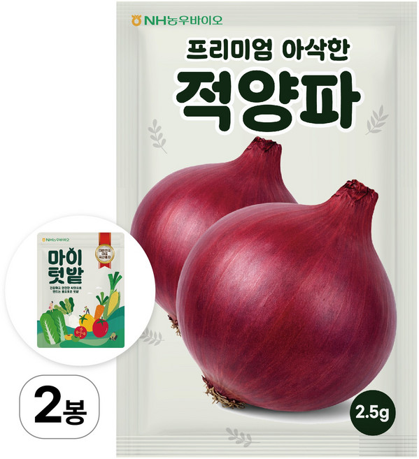 NH농우바이오 프리미엄 아삭한 적양파 씨앗 종자 2.5g 2봉 세트, 2개
