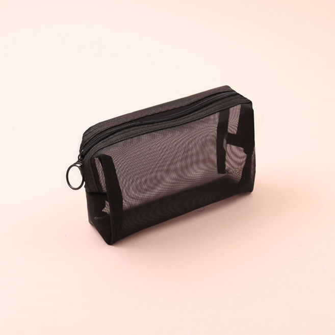 스퀘어메쉬파우치 탄탄한 여행용 망사 화장품 목욕 오일 다용도 휴대 이너백