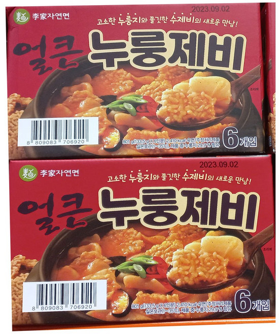 코스트코 이가자연면 얼큰누룽제비, 801g, 2개