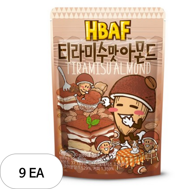 바프 티라미수맛 아몬드, 120g, 9개