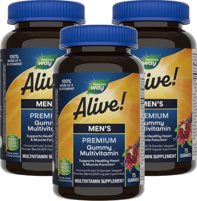 네이쳐스웨이 얼라이브! 맨 프리미엄 구미 멀티비타민, 75정, 3개