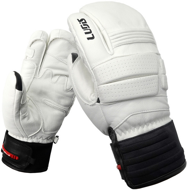 루디스 다운힐 G1 스키 삼지 장갑 보드 방한 벙어리장갑, WHITE, 1개