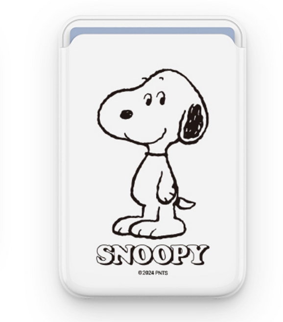 스누피 베이직 맥세이프 카드지갑 카드 2장 수납, 1개, 스마일