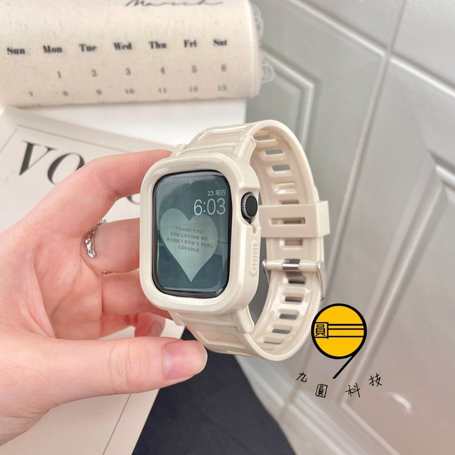 Apple Watch 一體式錶帶 保護殼 適用 9 8 7 6 46mm 42mm, 一體星光色,三代42/44/45mm, 1個