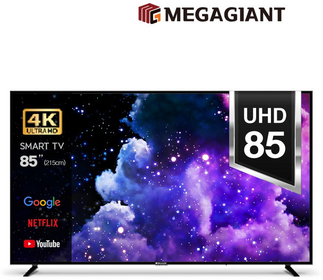 메가TV 215cm(85인치) 구글 대형 스마트티비 4K UHD 중소기업 85UHDG, 방문설치, 스탠드형, 85UHDG_본사방문수령