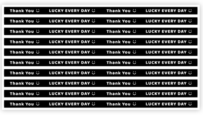 땡큐 도시락 띠지 롱스티커, 100개, 블랙