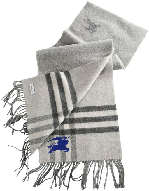 버버리 체크 패턴 프린지 스카프