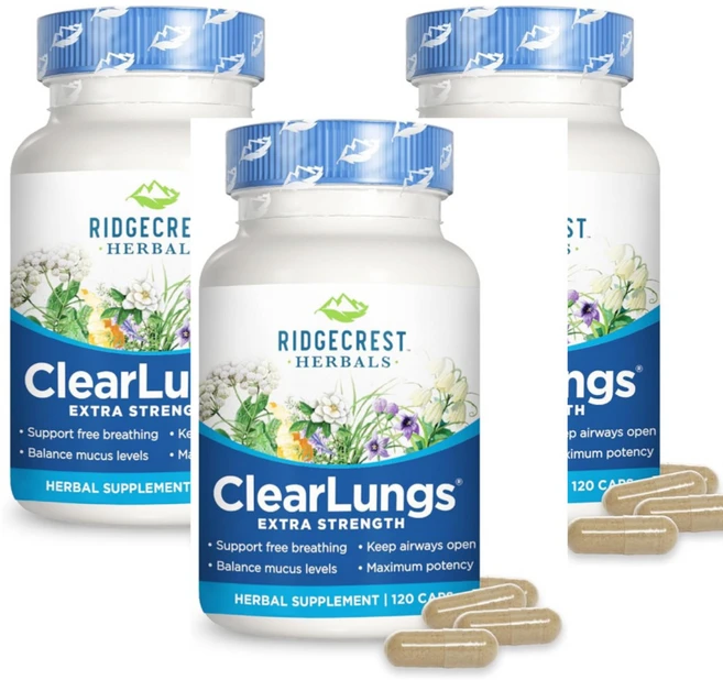 페 건강 ClearLungs RidgeCrest Herbals 캡슐, 3개, 120정 - 쿠팡