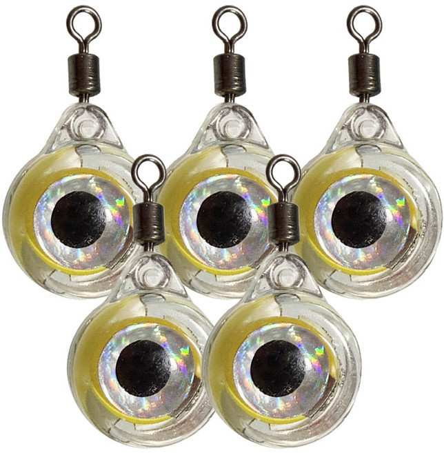 피시 아이 / 눈알 집어등 세트 / 조과 향상을 위한 필수품 / 한치 오모리 낚시 갑오징어 문어 풀치 칼치 볼락 루어 선상낚시, 5개, 2.5g, 그린