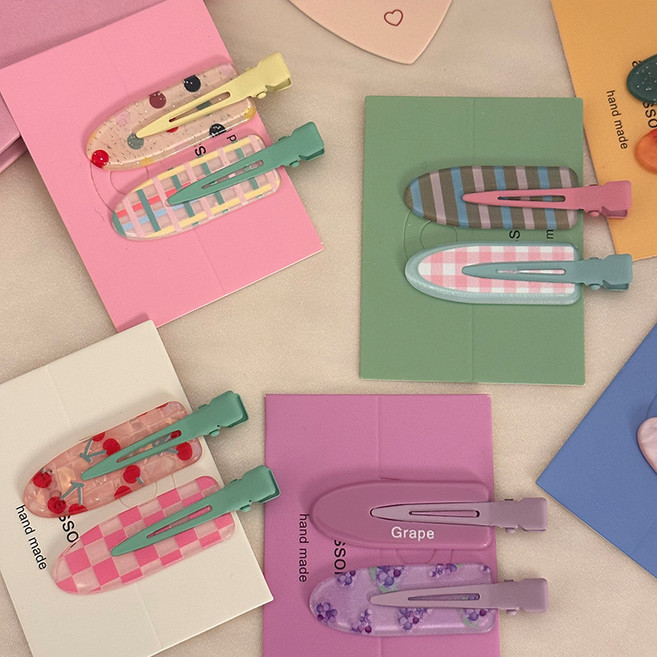 후르츠 포인트 집게핀 옆머리핀 2p