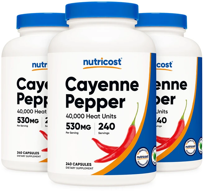 뉴트리코스트 케이엔페퍼 카옌페퍼 530mg 240캡슐 3병, 240정, 3개 - 쿠팡