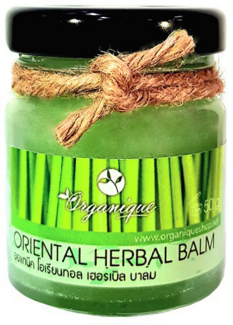 태국 야몽 크림 오가닉(Organique) 오리엔탈 허벌 밤 레몬그라스 50g 그린색 유리병 태국 정품 마사지크림, 2개