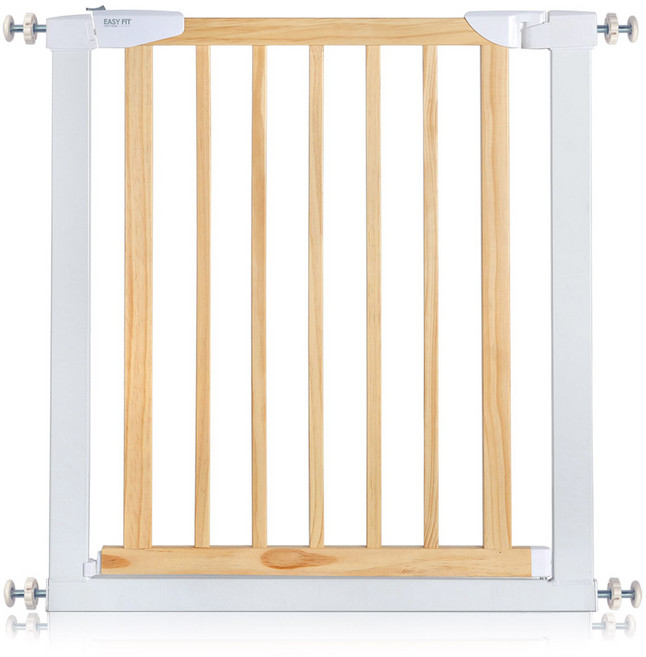 이지핏 프리미엄 원목 유아 안전문 우디, 화이트+우드