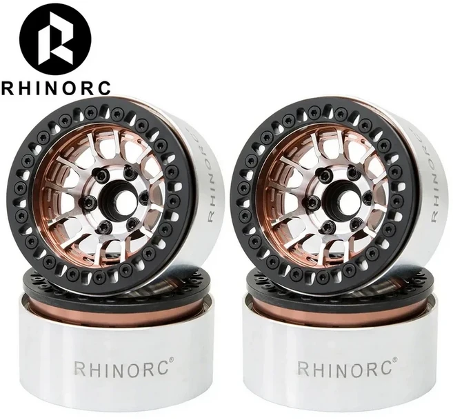 RhinoRC MOZA 네거티브 오프셋 1.9인치 알루미늄 휠 림 (1/10 스케일 RC 크롤러 자동차 Axial SCX10 RR10, 02 WH1907