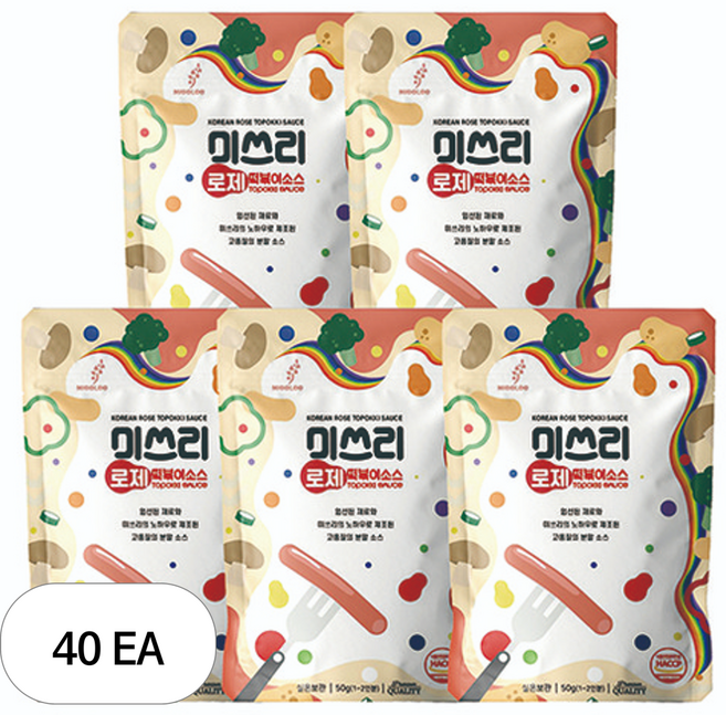 미쓰리 떡볶이 소스 로제 보통맛, 50g, 40개
